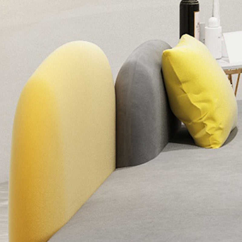 Sofa sans bras moderne de 30,70 "de largeur standard en velours de large pour le salon