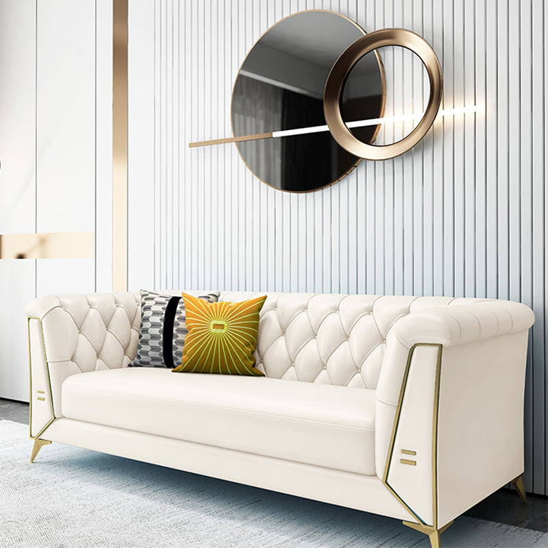 現代的な28.7 "Hフェイクレザータフトタキシードアームソファリビングルーム