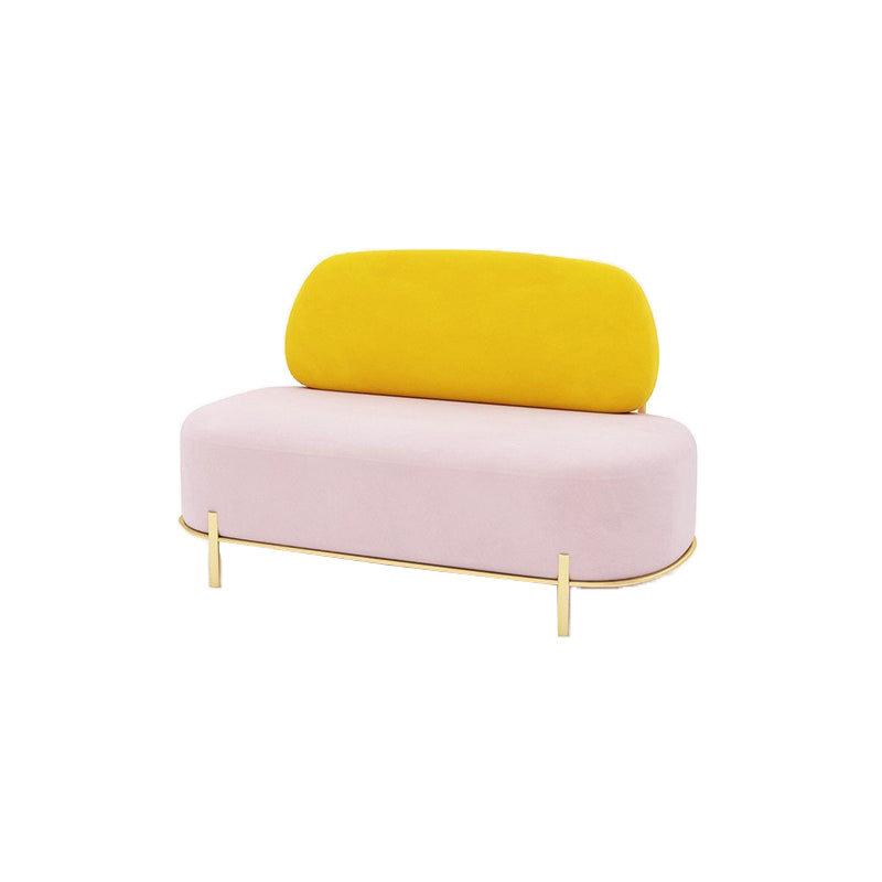 Armloze eigentijdse bank fluweel strak terug voor appartementenbanken