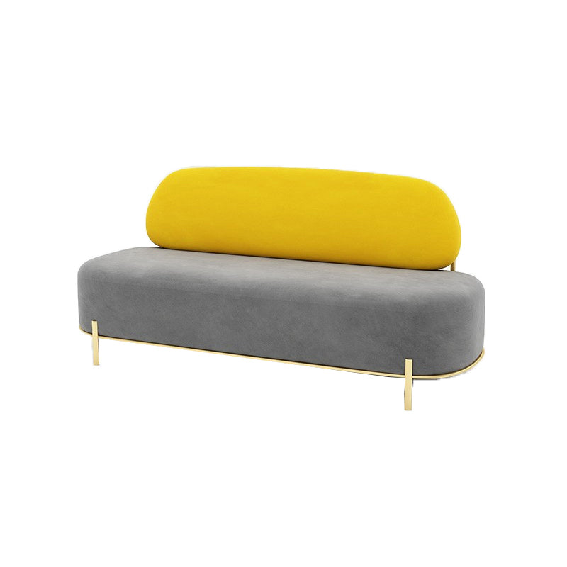 Armloze eigentijdse bank fluweel strak terug voor appartementenbanken