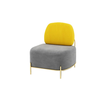 Armloze eigentijdse bank fluweel strak terug voor appartementenbanken