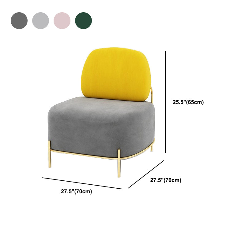 Armloze eigentijdse bank fluweel strak terug voor appartementenbanken