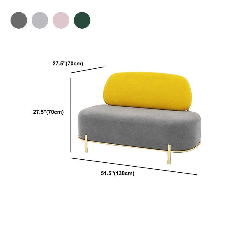 Armloze eigentijdse bank fluweel strak terug voor appartementenbanken