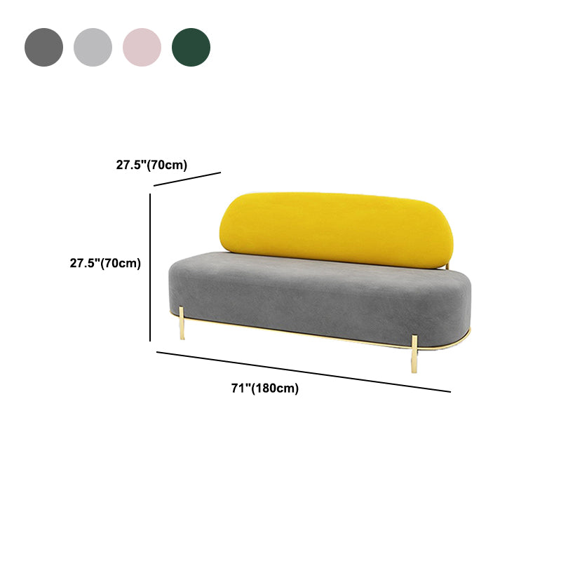 Armloze eigentijdse bank fluweel strak terug voor appartementenbanken