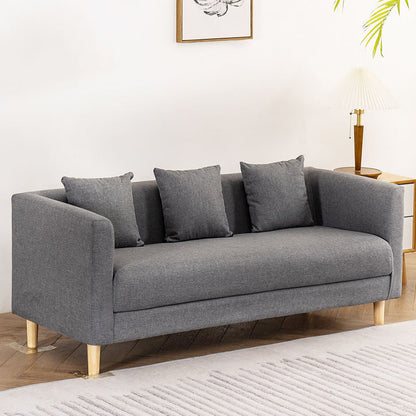 Faux Leather 3-seater  Sofa Tuxedo Arm Stain Resistant 23.62" Wide