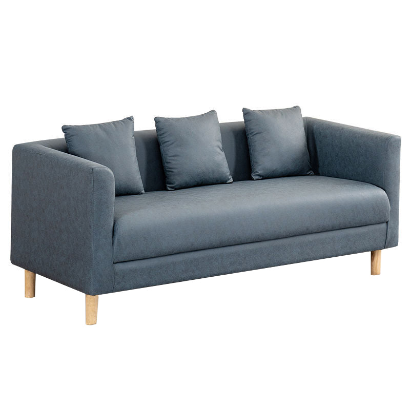 Faux Leather 3-seater  Sofa Tuxedo Arm Stain Resistant 23.62" Wide