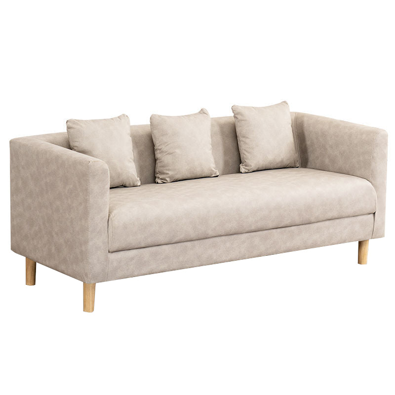 Faux Leather 3-seater  Sofa Tuxedo Arm Stain Resistant 23.62" Wide