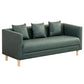 Faux Leather 3-seater  Sofa Tuxedo Arm Stain Resistant 23.62" Wide