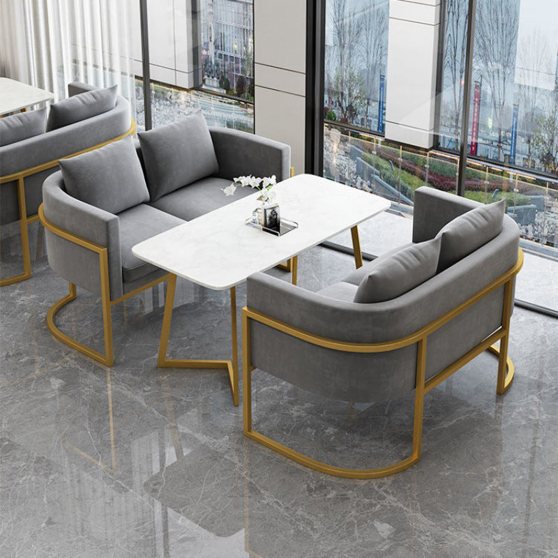 Divano moderno di velluto in oro moderno braccio smoking loveat stile contemporaneo