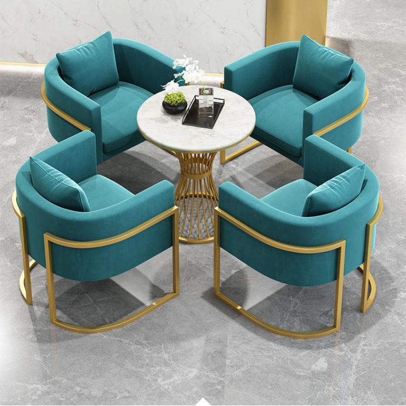 Divano moderno di velluto in oro moderno braccio smoking loveat stile contemporaneo