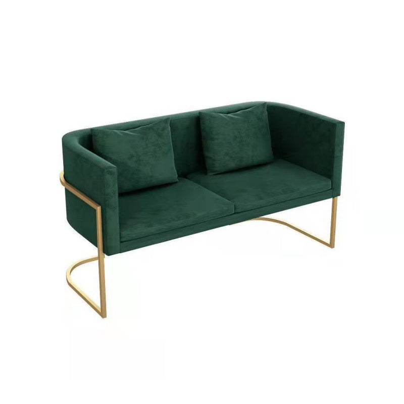 Divano moderno di velluto in oro moderno braccio smoking loveat stile contemporaneo