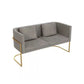 Divano moderno di velluto in oro moderno braccio smoking loveat stile contemporaneo