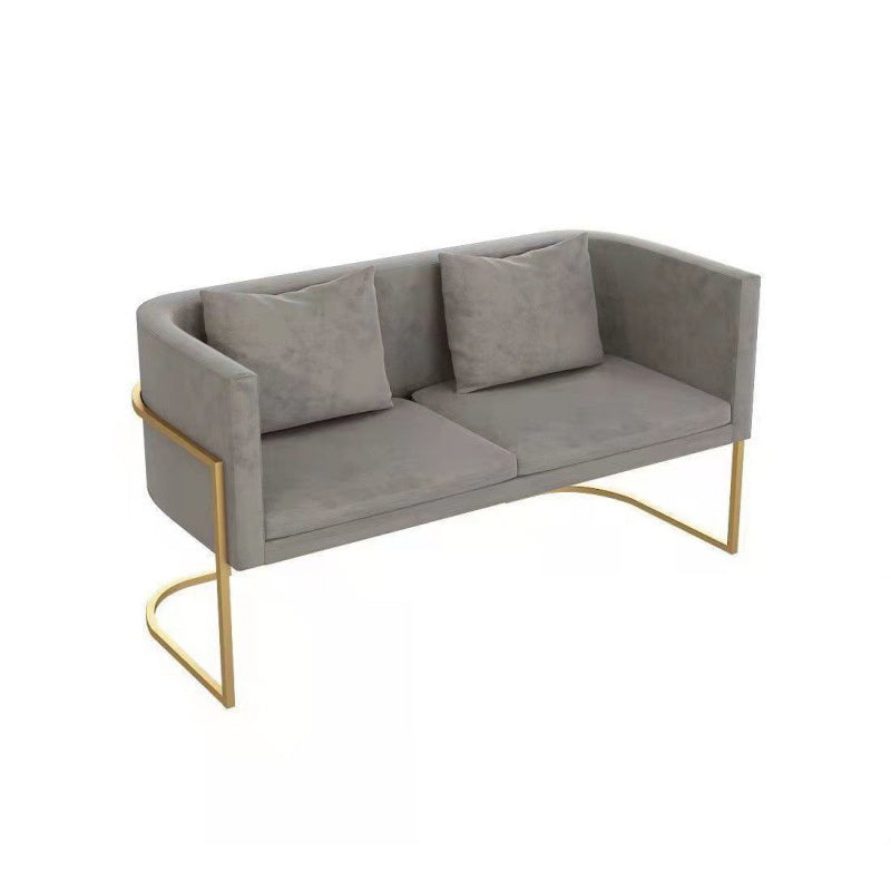 Divano moderno di velluto in oro moderno braccio smoking loveat stile contemporaneo