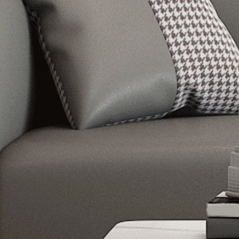 フェイクレザーソファタキシードアームステイン耐性ソファ25.59 "Hアパートメント