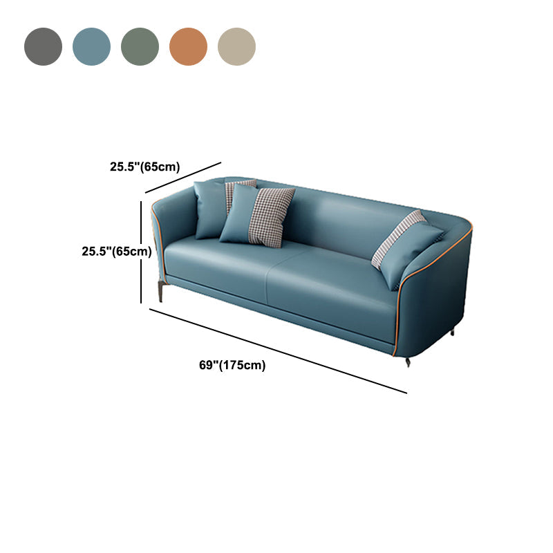 フェイクレザーソファタキシードアームステイン耐性ソファ25.59 "Hアパートメント