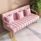 3-seater Velvet Sofa with 3 Pillows Square Arm for Living Room