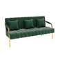 3-seater Velvet Sofa with 3 Pillows Square Arm for Living Room