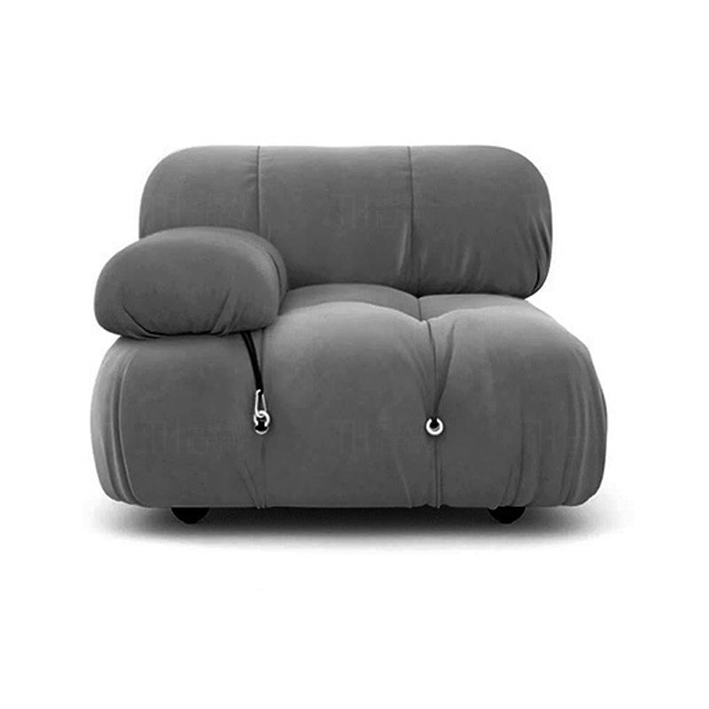 Canapé en velours d'agneau de style moderne gris / blanc / orange / canapé-lit bleu