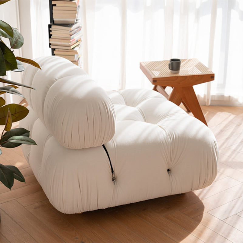 Canapé en velours d'agneau de style moderne gris / blanc / orange / canapé-lit bleu