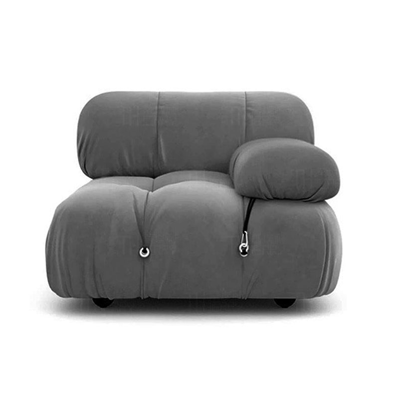 Canapé en velours d'agneau de style moderne gris / blanc / orange / canapé-lit bleu