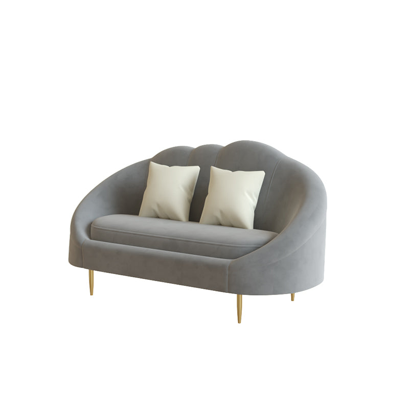 Canapé canapé incurvé contemporain en velours canapé de bras en pente pour le salon