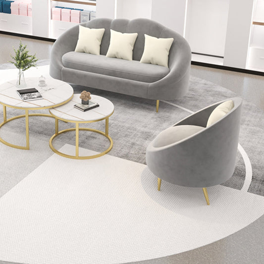 Velvet eigentijdse gebogen bank hellende armbank voor woonkamer