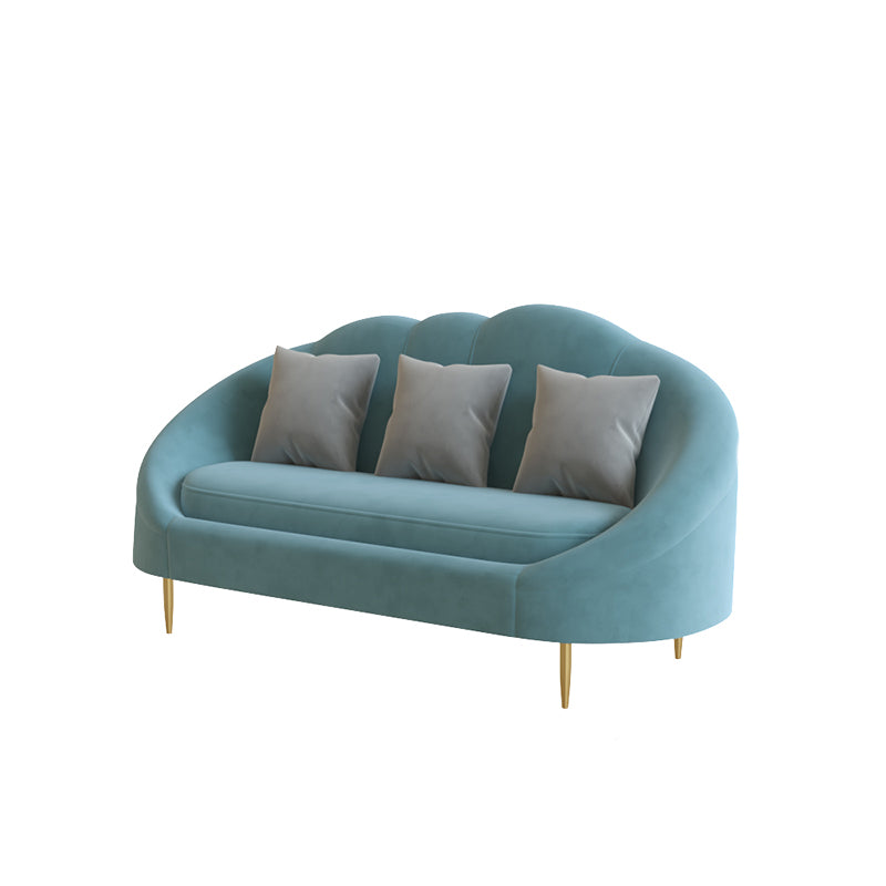 Canapé canapé incurvé contemporain en velours canapé de bras en pente pour le salon