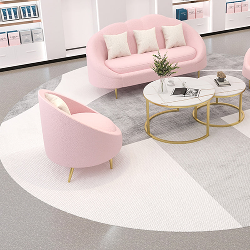 Canapé canapé incurvé contemporain en velours canapé de bras en pente pour le salon