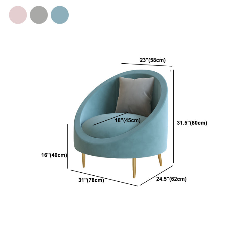Canapé canapé incurvé contemporain en velours canapé de bras en pente pour le salon