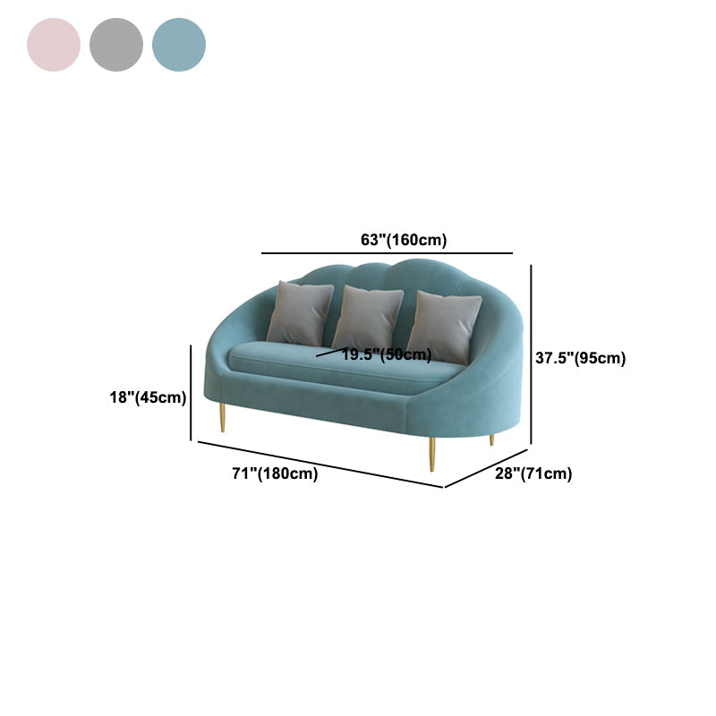 Canapé canapé incurvé contemporain en velours canapé de bras en pente pour le salon