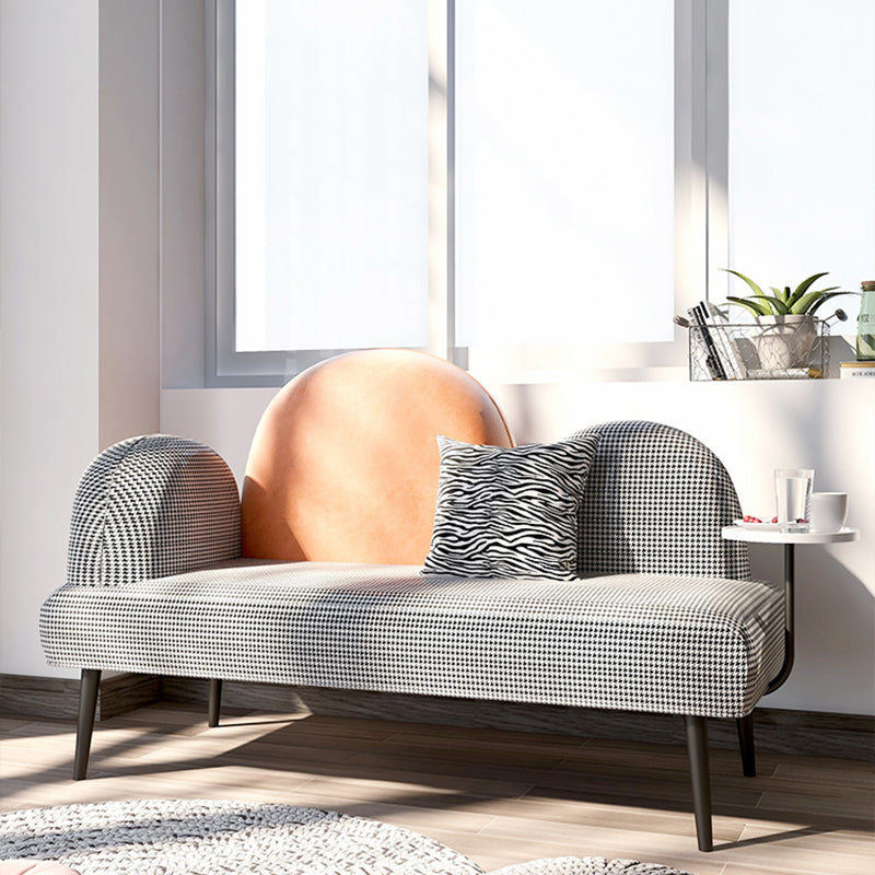 Contemporary Living Room Standard Recessed Arm Black Stationary Sofa