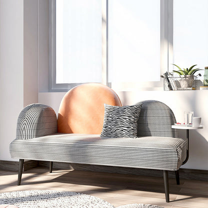 Contemporary Living Room Standard Recessed Arm Black Stationary Sofa