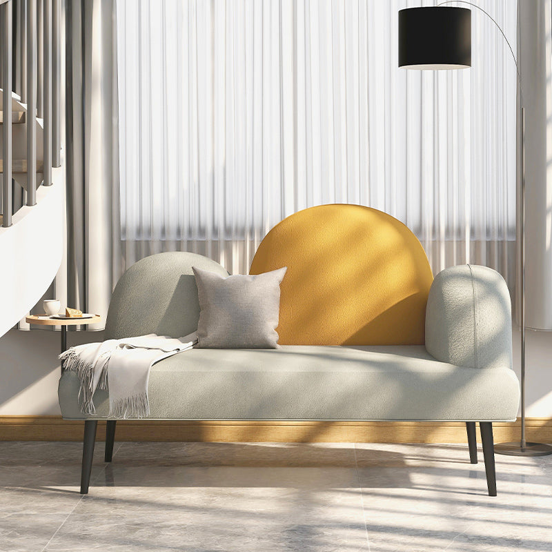 Contemporary Living Room Standard Recessed Arm Black Stationary Sofa