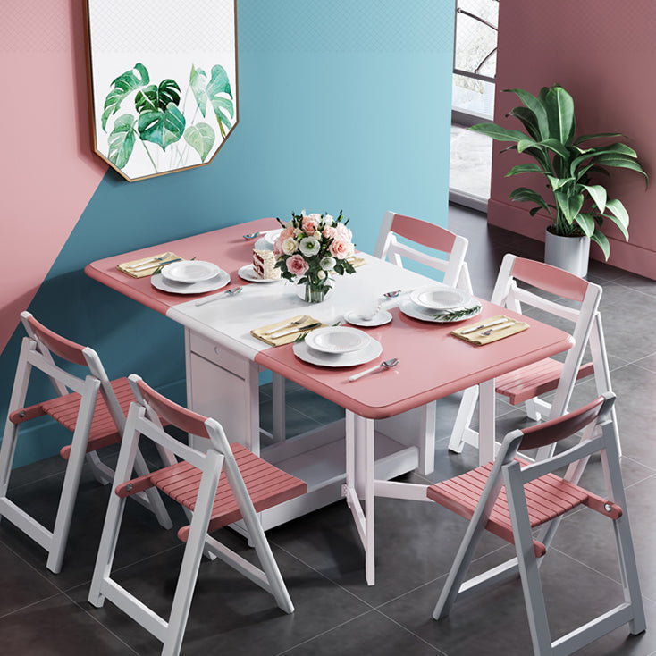 Mesa de madera maciza de madera de goma Mesa de comedor plegable de mediados del siglo para el hogar (solo mesa)