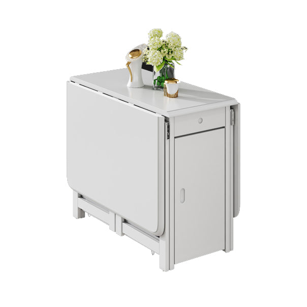 Mesa de madera maciza de madera de goma Mesa de comedor plegable de mediados del siglo para el hogar (solo mesa)