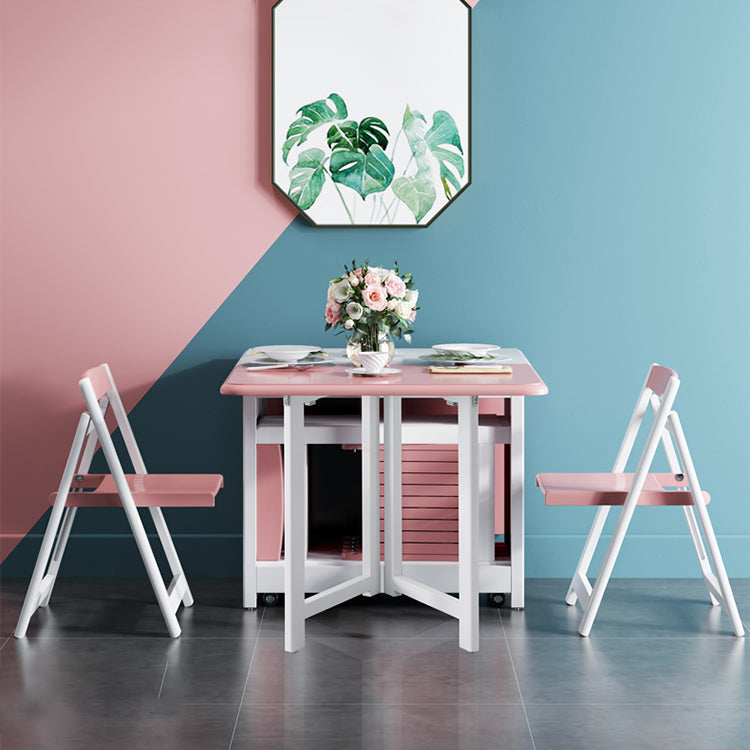 Mesa de madera maciza de madera de goma Mesa de comedor plegable de mediados del siglo para el hogar (solo mesa)