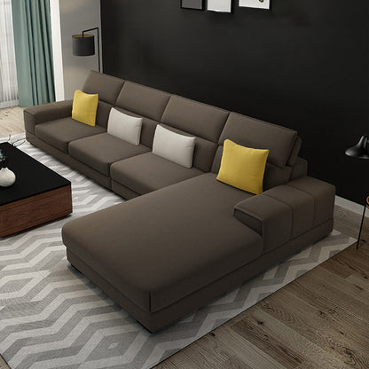 Modern Sectional Sofa with Chaise and Adjustable Head Pillow