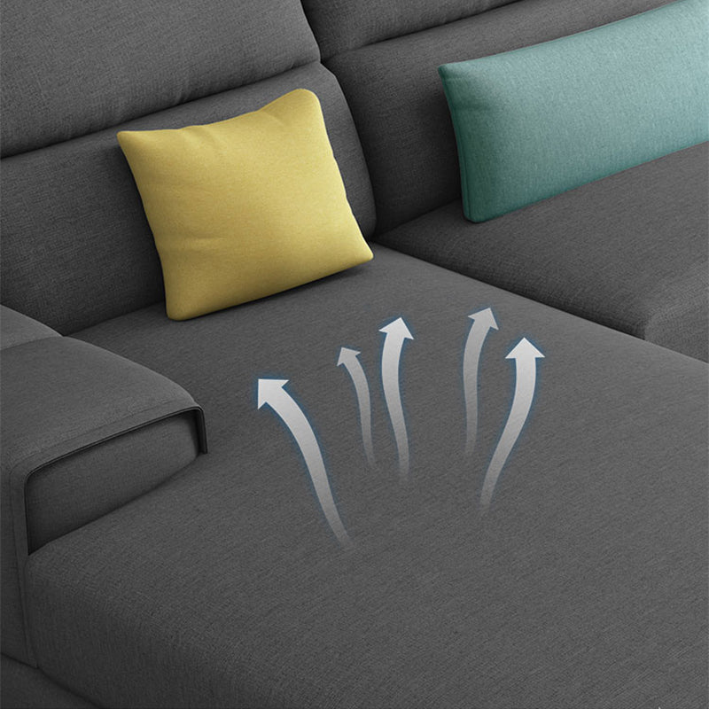 Modern Sectional Sofa with Chaise and Adjustable Head Pillow