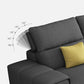 Modern Sectional Sofa with Chaise and Adjustable Head Pillow