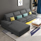 Modern Sectional Sofa with Chaise and Adjustable Head Pillow