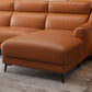 Genuine Leather Sectional Sofa,110" L Sloped Arms Stationary Sectional Sofa
