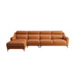 Genuine Leather Sectional Sofa,110" L Sloped Arms Stationary Sectional Sofa