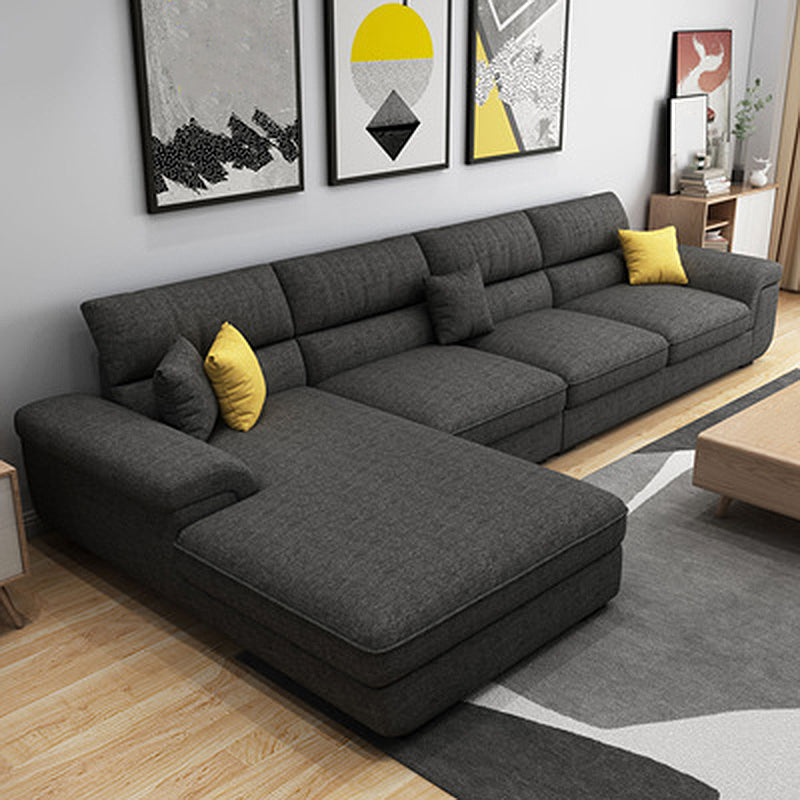 Contemporary Fabric 4-seat Sectionals 126" Pillow Top Arm Sectionals