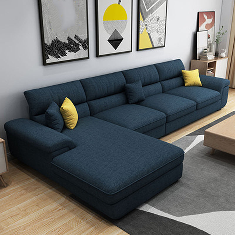 Contemporary Fabric 4-seat Sectionals 126" Pillow Top Arm Sectionals