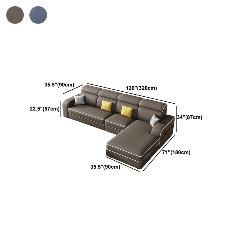 126" Square Arm Sectionals,Living Room Sectional sofa,L-Shape Clearhalo 'furn' 'furn_sectionals' 'Furniture' 'Living Room Furniture' 'Sectionals' 5707880