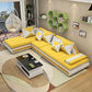 129.13 Inches Long Velvet Sectional Modern Sectional for Living Room Yellow Left Clearhalo 'furn' 'furn_sectionals' 'Furniture' 'Living Room Furniture' 'Sectionals' 5707884