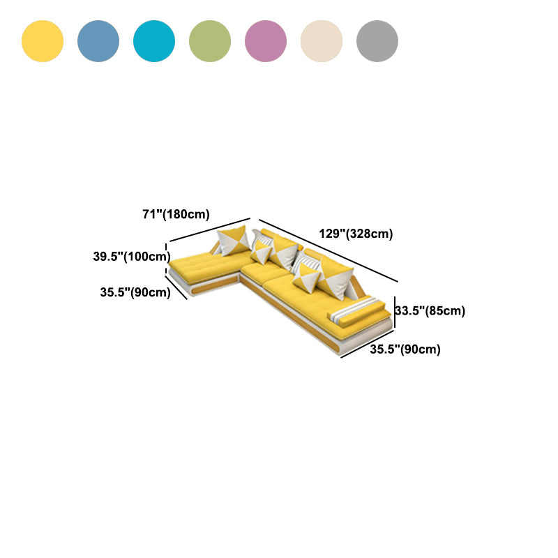 129.13 Inches Long Velvet Sectional Modern Sectional for Living Room Clearhalo 'furn' 'furn_sectionals' 'Furniture' 'Living Room Furniture' 'Sectionals' 5707901