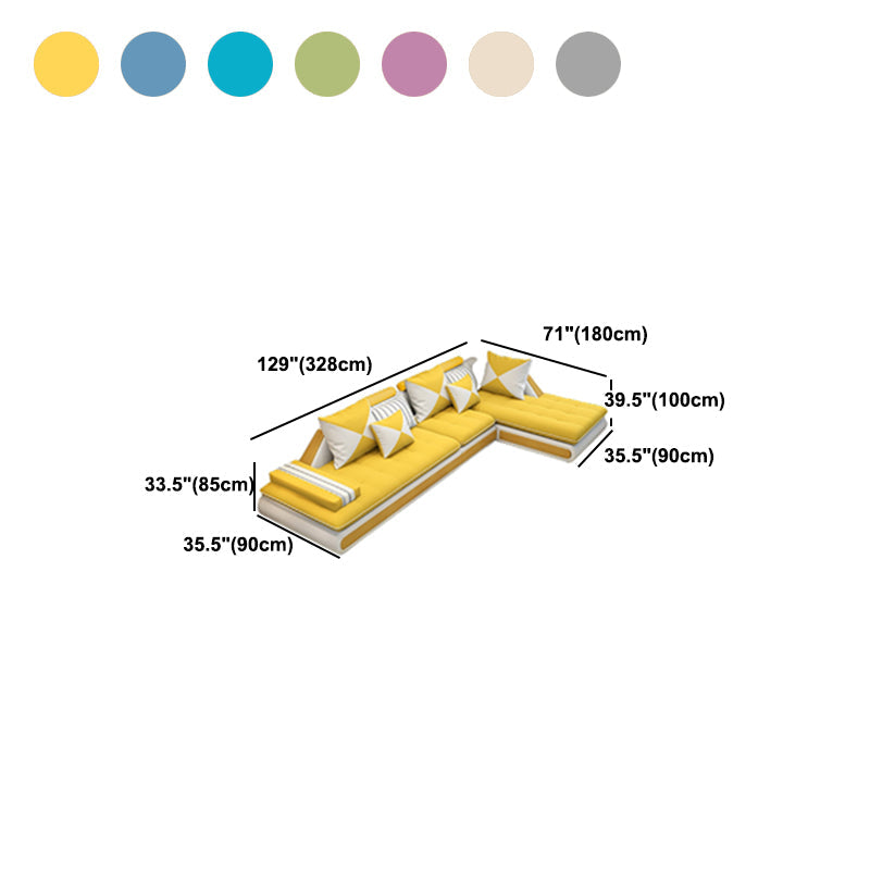 129.13 Inches Long Velvet Sectional Modern Sectional for Living Room Clearhalo 'furn' 'furn_sectionals' 'Furniture' 'Living Room Furniture' 'Sectionals' 5707902