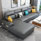 Contemporary Stain-Resistant Faux Leather for Living Room Sofa with Storage