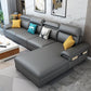 Contemporary Stain-Resistant Faux Leather for Living Room Sofa with Storage